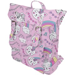 Beautiful Cute Animals Pattern Pink Buckle Up Backpack by Vaneshart