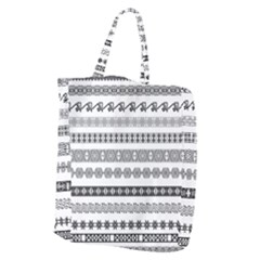 Borders Ikat Ethnic Frame Tribal Giant Grocery Tote