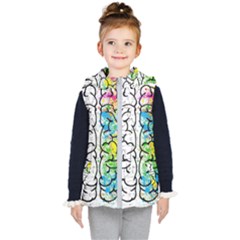 Brain Mind Psychology Idea Drawing Kids  Hooded Puffer Vest by Wegoenart