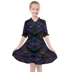 Fractal Abstract Background Pattern Art Kids  All Frills Chiffon Dress