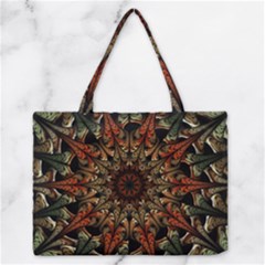 Art Abstract Fractal Pattern Zipper Medium Tote Bag by Wegoenart