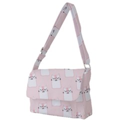 Pattern Pink Cute Sweet Fur Cats Full Print Messenger Bag (l) by Wegoenart