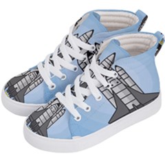 Rocket Shuttle Spaceship Science Kids  Hi-top Skate Sneakers by Wegoenart