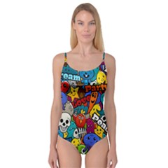 Graffiti Characters Seamless Pattern Camisole Leotard  by Nexatart