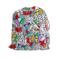 Graffiti Characters Seamless Pattern Drawstring Pouch (2xl) by Nexatart