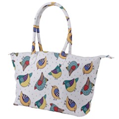 Seamless Pattern With Hand Drawn Bird Black Canvas Shoulder Bag by Vaneshart