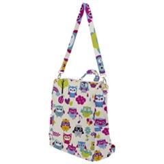 Funny Colorful Owls Crossbody Backpack by Vaneshart