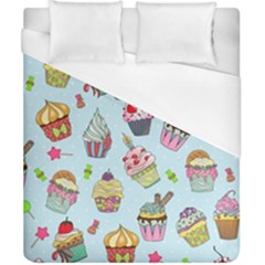 Cupcake Doodle Pattern Duvet Cover (california King Size) by Sobalvarro