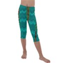 Shimmering Colors From The Sea Decorative Kids  Lightweight Velour Capri Leggings  View1