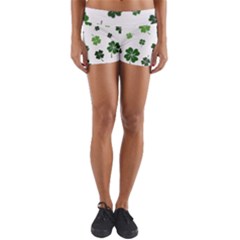 St Patricks Day Pattern Yoga Shorts by Valentinaart