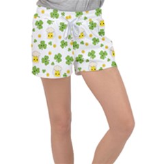 St Patricks Day Velour Lounge Shorts by Valentinaart