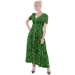 St Patricks Day Button Up Short Sleeve Maxi Dress by Valentinaart