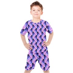 Digital Waves Kids  Tee And Shorts Set by Sparkle