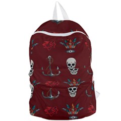 Tattoo Old School Background Pattern Foldable Lightweight Backpack by Wegoenart