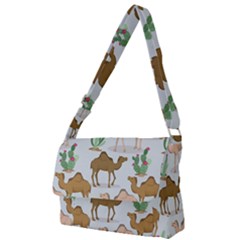 Camels Cactus Desert Pattern Full Print Messenger Bag (l) by Wegoenart