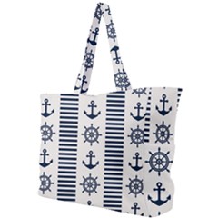 Nautical Seamless Pattern Vector Illustration Simple Shoulder Bag by Wegoenart