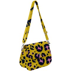 Leopard Print Seamless Pattern Saddle Handbag by Wegoenart