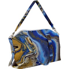 Peinture Acrylique Bleu Canvas Crossbody Bag by kcreatif