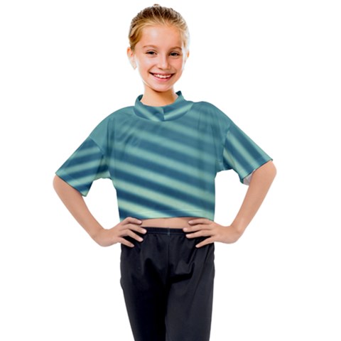 Blue Strips Kids Mock Neck Tee by Sparkle