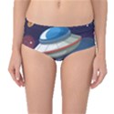 Ufo Alien Spaceship Galaxy Mid-Waist Bikini Bottoms View1