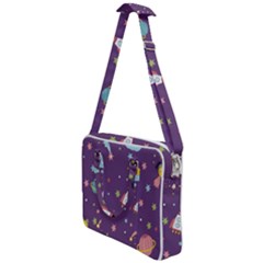 Space Travels Seamless Pattern Vector Cartoon Cross Body Office Bag by Vaneshart