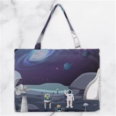 Alien Astronaut Scene Zipper Medium Tote Bag by Vaneshart