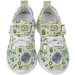 Hand Drawn Pattern School Kids  Velcro Strap Shoes by Vaneshart