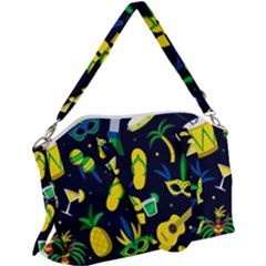 Seamless Brazilian Carnival Pattern With Musical Instruments Canvas Crossbody Bag by Vaneshart