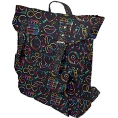 Seamless Pattern With Love Symbols Buckle Up Backpack by Vaneshart