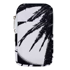 Black And White Tropical Moonscape Illustration Waist Pouch (large) by dflcprintsclothing