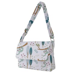 Pattern Sloth Woodland Full Print Messenger Bag (l) by Vaneshart