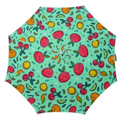 Various Fruits With Faces Seamless Pattern Straight Umbrellas by Vaneshart