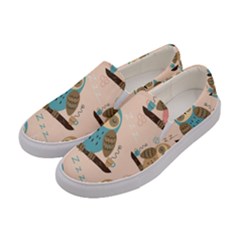 Seamless Pattern Owls Dream Cute Style Fabric Women s Canvas Slip Ons by Vaneshart