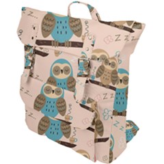 Seamless Pattern Owls Dream Cute Style Fabric Buckle Up Backpack by Vaneshart