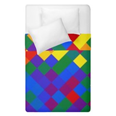 Gay Pride Diagonal Pixels Design Duvet Cover Double Side (single Size) by VernenInk