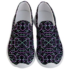 Lines And Dots Motif Geometric Seamless Pattern Men s Lightweight Slip Ons by dflcprintsclothing