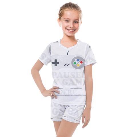 Ipaused2 Kids  Mesh Tee And Shorts Set by ChezDeesTees