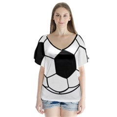 Soccer Lovers Gift V-neck Flutter Sleeve Top by ChezDeesTees