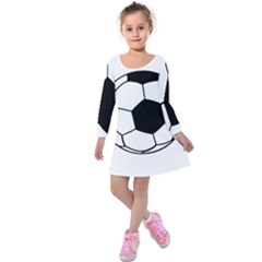 Soccer Lovers Gift Kids  Long Sleeve Velvet Dress by ChezDeesTees