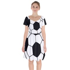 Soccer Lovers Gift Short Sleeve Bardot Dress by ChezDeesTees