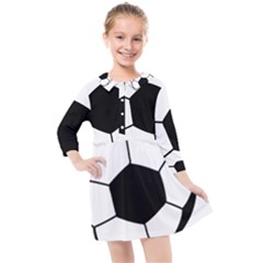 Soccer Lovers Gift Kids  Quarter Sleeve Shirt Dress by ChezDeesTees