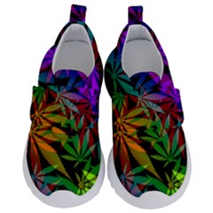 Ganja In Rainbow Colors, Weed Pattern, Marihujana Theme Kids  Velcro No Lace Shoes by Casemiro