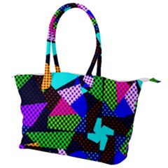 Trippy Blocks, Dotted Geometric Pattern Canvas Shoulder Bag by Casemiro