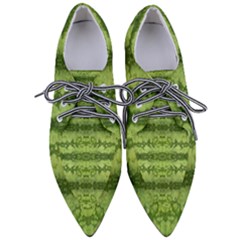 Watermelon Pattern, Fruit Skin In Green Colors Pointed Oxford Shoes by Casemiro