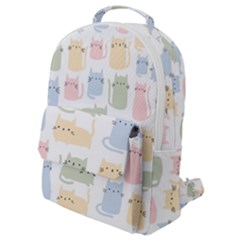 Cute Cat Colorful Cartoon Doodle Seamless Pattern Flap Pocket Backpack (small) by Vaneshart