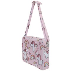 Cute-unicorn-rainbow-seamless-pattern-background Cross Body Office Bag by Vaneshart