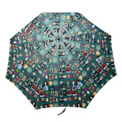 Kawaiicollagepattern2 Folding Umbrellas by snowwhitegirl