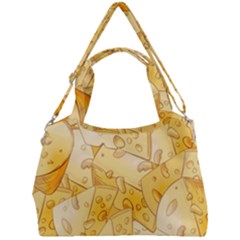 Cheese Slices Seamless Pattern Cartoon Style Double Compartment Shoulder Bag by BangZart