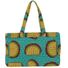 Taco Drawing Background Mexican Fast Food Pattern Canvas Work Bag by BangZart