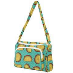 Taco Drawing Background Mexican Fast Food Pattern Front Pocket Crossbody Bag by BangZart